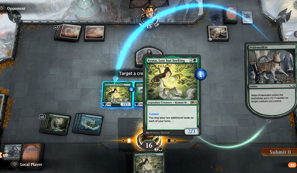 A screenshot of MTG Arena, taken from the official website